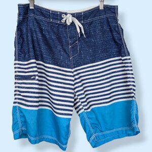 (2/$20) 360 Surf Blue Striped Board Shorts